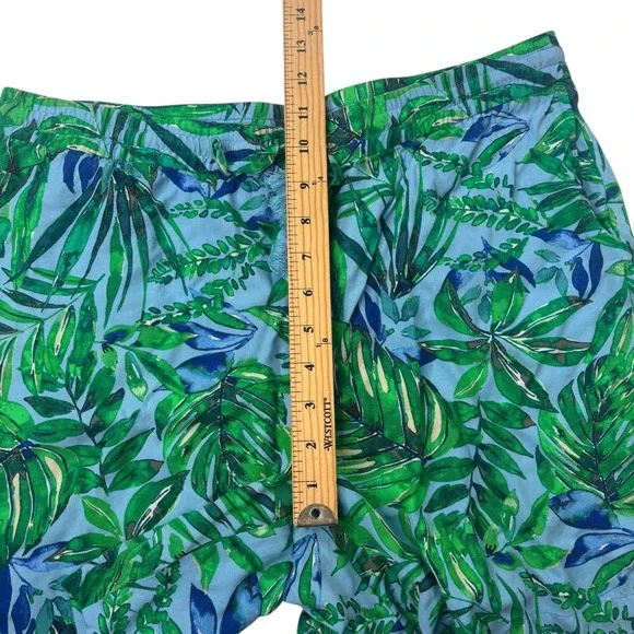 J.Jill Womens Medium Petite MP Tropical Leaf Print Rayon Drawstring‎ Shorts - Picture 10 of 16